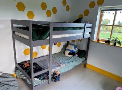 IKEA MYDAL Wooden Bunk Bed (Painted Grey)