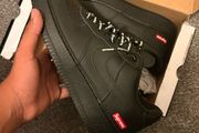 black supreme air forces