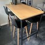 High Bar Table - 4x Leather Stools Image 4