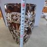 Vintage Germain Overlaid dark Amber Flashed Cut Crystal Glass Vase Image 4