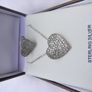 Vintage Sterling Silver 925 Cubic Zirconia Heart Set ring and chain with pendant 12,24g - lent 24" - size O Image 2