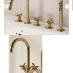 Crosswater brushed brass bath and basin taps