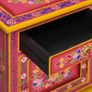 Bedside Cabinet Solid Mango Wood Pink Hand Painted Image 6