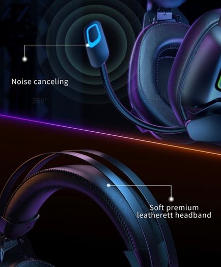 Gaming Headset for PS4 PS5 PC Xbox One Switch, Over Ear Headphones with Surround Sound, Noise Cancelling Mic, Suspension Headband (FREE POSTAGE)