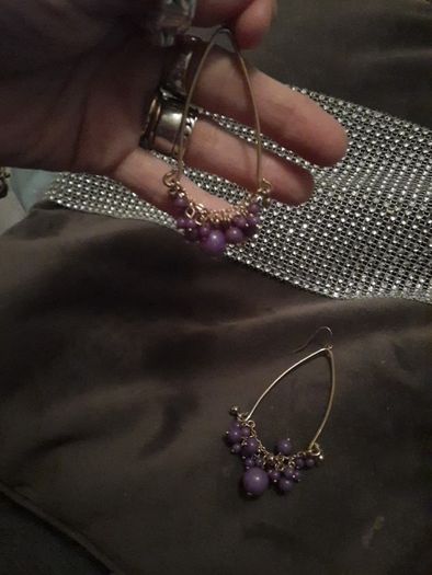 purple drop earrings