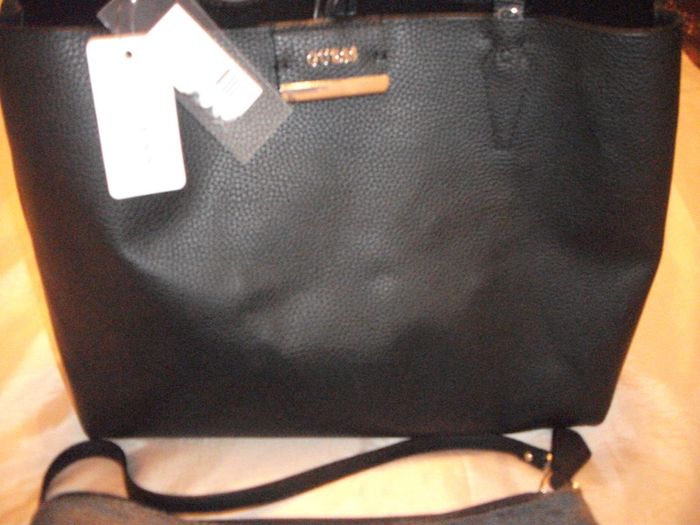 GUESS Bobbi reversible black velvet tote