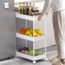 Storage Trolley 3-Tier Rolling Utility Cart Slide Out Shelving Organization Shelf for Laundry Bathroom Kitchen with Small Containers & Hooks White (FREE POSTAGE) Image 6