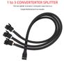 4-pins 4pins 1 to 3 Way PWM Fan Splitter Cable, Cooled 1 to 3 Way Tap Sleeve Extension Braided Cable Extension Cable Free viewing Image 3