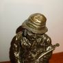 Irish Bronze Figurine - The Fiddler and his Dog (Small Chip) Image 3
