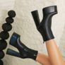 Black Chameleon Waterproof Ultra High Platform  Ankle Boots, size 40 Image 2