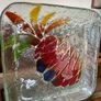 Decorative Pineapple Fused Glass Serving Plate Textured Image 3