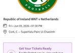 Ireland v Netherlands