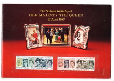 1986 England The Sixtieth Birthday of Her Majesty the Queen issued 21st April 1986
