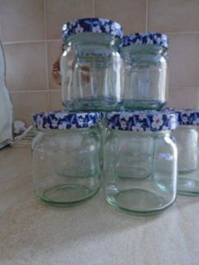 18  xGlass jam jars,Jars,Kitchen,Jam making,Craft storage,Chutney making
