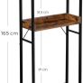 _Toilet Shelf Bathroom Shelf Washing Machine Shelf with 3 Open Shelves Space Saving Sturdy Easy Assembly Industrial Design Vintage Brown Black Image 4