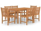 7 Piece Garden Dining Set Solid Teak Wood