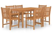7 Piece Garden Dining Set Solid Teak Wood