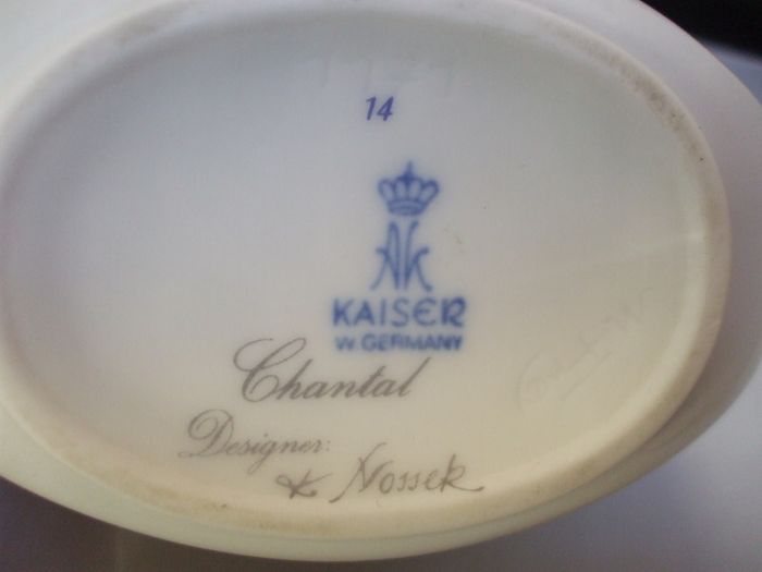 SALE!  Vintage AK Kaiser West Germany Porcelain Vase - Chantal Magnolia pattern designed by K. Nossek