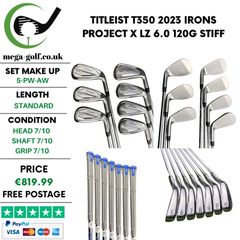 Titleist T350 2023 Irons / 5-Pw-Aw / Project X LZ 6.0 120G Stiff