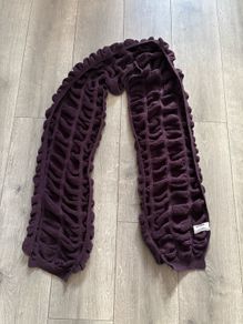 Calvin Klein Chunky Knit Textured Scarf Burgundy Designer Winter Unisex