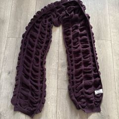 Calvin Klein Chunky Knit Textured Scarf Burgundy Designer Winter Unisex