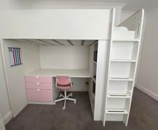 Girls high rise bed , inc wardrobe and desk