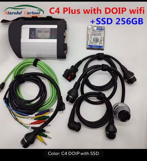 Best for MB Star C4 Plus DOIP Wifi 256GB SDD OBD2 Car truck Diagnosis Tool STAR C4 Full Chip 12V+24V Auto Scanner multi-language