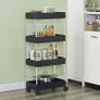 Storage Trolley 4-Tier Slide Out Storage Cart Rolling Utility Cart Storage Shelf Rack Mobile Storage Organizer Shelving for Office, Kitchen, Bedroom, Bathroom, Laundry & Dressers, Black Image 2