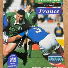 Very Rare 1993 Ireland v France - Five Nations Championship Programme