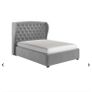 Grey Velvet Winged "headboard Only" Image 2