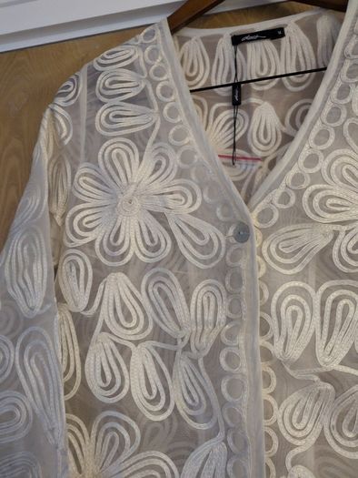 Dash Cream Sheer Cardigan/Jacket.  S.14.  B.N.W.T. (Paper Tag List In Storage).