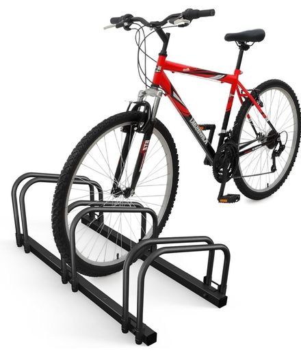 3 Bike Stand Floor or Wall Mounted Bike Rack for Garage Bicycle Parking Rack Cycle Storage Locking Stand, Black