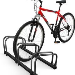 3 Bike Stand Floor or Wall Mounted Bike Rack for Garage Bicycle Parking Rack Cycle Storage Locking Stand, Black