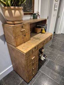 Vintage bureau with light