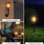 Solar Lights Outdoor Garden, 4 Pack 33LED Waterproof Solar Flickering Dancing Flame Pathway Lights, Dusk to Dawn Auto On and Off for Garden Patio Deck Yard Driveway Pathway (FREE POSTAGE) Image 2