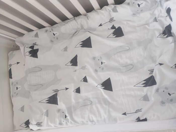 Scandi Bear Forest lined curtains