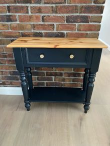Console table - Hall table refurbished solid pine