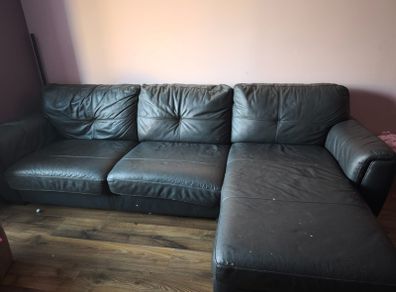 Leather Couch/ Sofa Bed