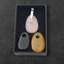 Sterling Silver 3-Stone Interchangeable Pendant- Rose Quartz, Citrine, Black Onyx Image 2