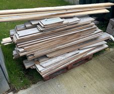 Waste wooden flooring and skirting