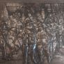 Fabulous Rembrandt's The Night Watch Vintage Hinged Biscuit Tin with a Raised Relief Reproduction of the Famous Painting, Attributed to the Victoria Biscuit Company of Holland Image 5