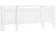Radiator cover, slatted design, adjustable length 125-201 cm, MDF, White