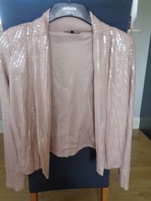 Dusky Pink Sequenced Jacket for Sale