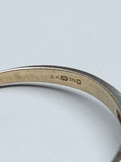 Vintage 9ct Gold London Hallmarked Blue Stone Ring Large Size