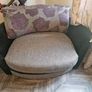 Large couch, swivel armchair and large footstool Image 3