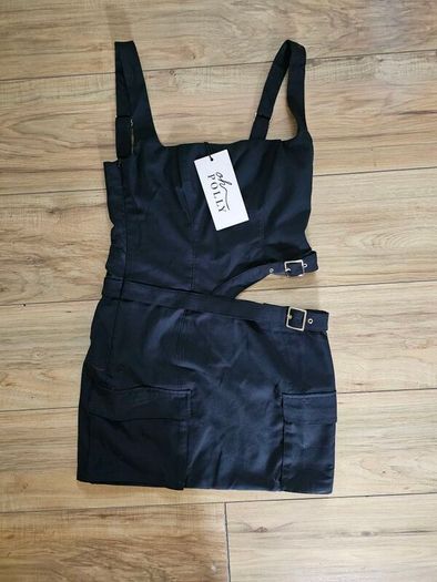 Oh Polly Black Acadia Cutout Cargo Dress