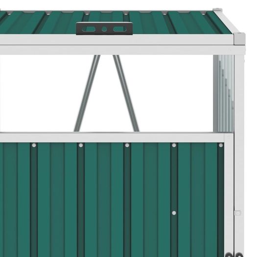 Quadruple Garbage Bin Shed Green 286x81x121 cm Steel