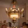 The is a very large old  brass coolie lamp. Image 2