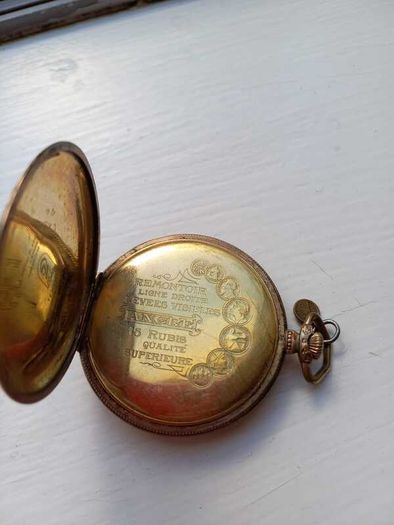 Vintage Temeraire Geneve Remontoir Ancre Ligne Droite 15 Rubis Pocket Watch