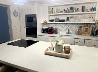 Fitted kitchen and island Galley style